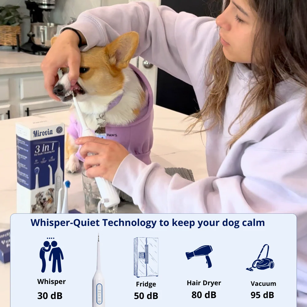 Mirovia Kit - Silent Sonic Plaque & Tartar Remover for dogs