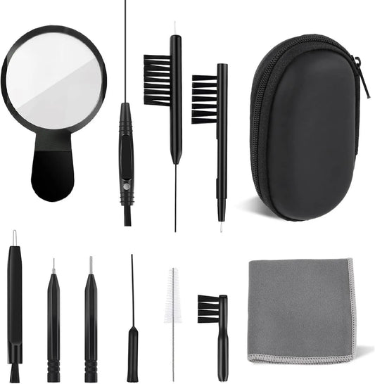 13-Piece Hearing Aid Cleaning Kit with Brushes, Screwdriver & Case